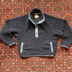 Faherty Navy Sherpa Pullover
